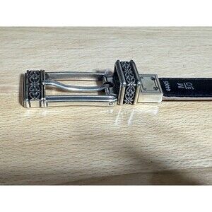 RARE Brighton VTG Crocodile Embossed Black Multi Reversible Belt Sz M 30 44005